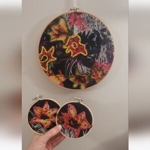 Boho Recycled Hoop Art Set 3 Piece Embroidered